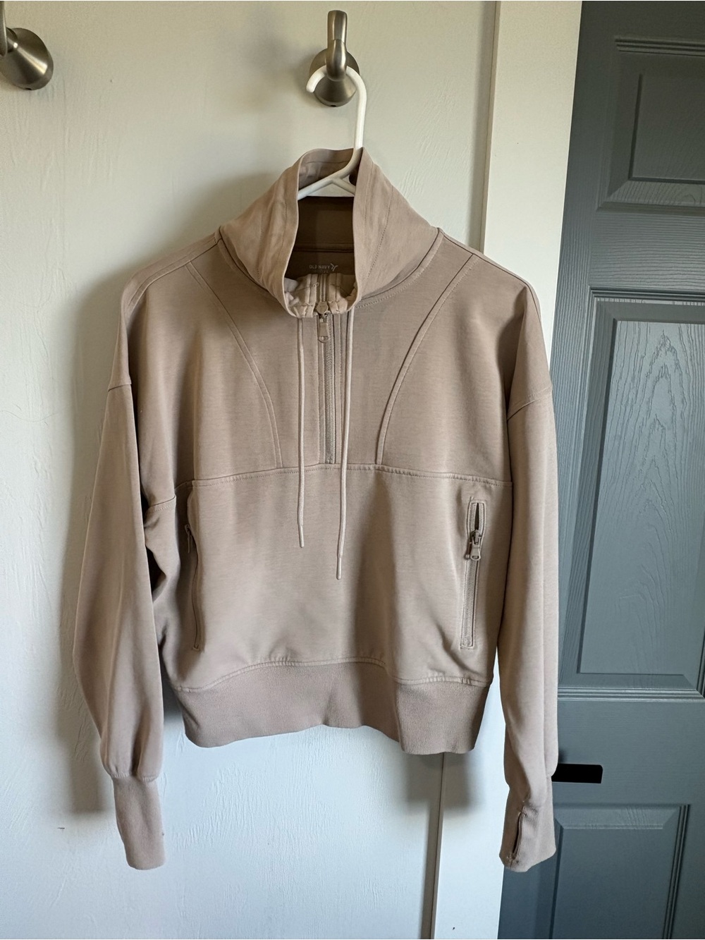 Old Navy TAN Half-Zip Pullover Sweatshirt